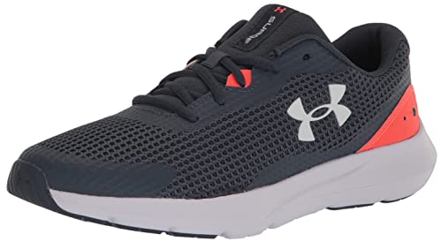 Under Armour Men's Surge 3 Running Shoe, (404) Downpour Gray/After Burn/White, 7.5