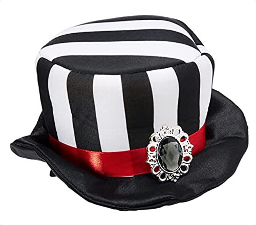 Rubie's womens Black and White Striped Mini Top Hat Party Supplies, Multicolor, One Size US