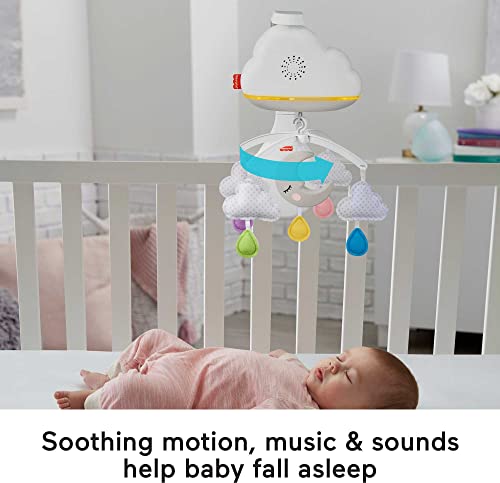 Fisher Price Sound Machine Calming Clouds Mobile and Soother Convertible Crib to Tabletop with Music and Lights for Newborn to Toddler