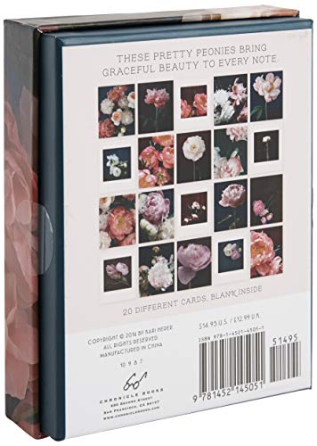 Pretty Peonies: 20 Different Notecards and Envelopes (Floral Stationery Set, Flower Photography Notecards)
