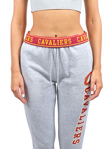 Ultra Game NBA Cleveland Cavaliers Womens Jogger Pants Active Basic Fleece Sweatpants , Heather Gray, Large