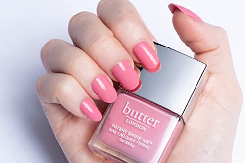 butter LONDON Patent Shine 10X Nail Lacquer, Gel-Like Finish, Chip-Resistant Formula, 10-Free Formula, Cruelty-Free, Polymer Technology, Coming Up Roses