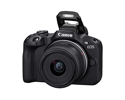 Canon EOS R50 Mirrorless Vlogging Camera (Black) w/RF-S18-45mm F4.5-6.3 is STM Lens, 24.2 MP, 4K Video, Subject Detection and Tracking, Compact, Smartphone Connection, Content Creator