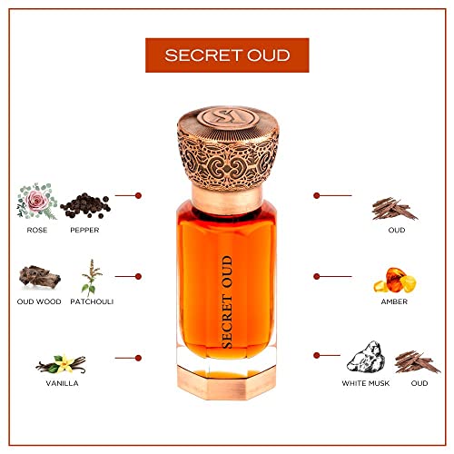 Swiss Arabian Secret Oud - Luxury Products From Dubai - Long Lasting And Addictive Personal Perfume Oil Fragrance - A Seductive, Signature Aroma - The Luxurious Scent Of Arabia - 0.4 Oz