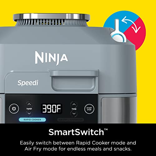 Ninja SF301 Speedi Rapid Cooker and Air Fryer, 6-Quart Capacity, 12-in-1 Functions to Steam, Bake, Roast, Sear, Sauté, Slow Cook, Sous Vide and More, 15-Minute Speedi Meals All In One Pot, Sea Salt Gray