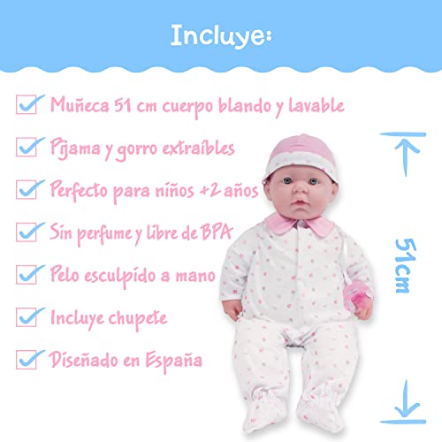 JC Toys Caucasian 20-inch Large Soft Body Baby Doll | La Baby | Washable |Removable Pink Outfit w/ Hat and Pacifier | For Children 2 Years +