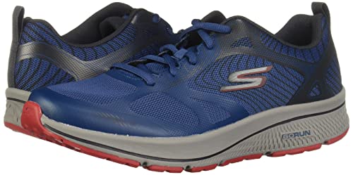 Skechers Men's GOrun Consistent-Athletic Workout Running Walking Shoe Sneaker with Air Cooled Foam, Navy/Red 2, 8
