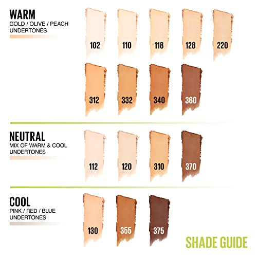 Maybelline Super Stay Up to 24HR Hybrid Powder-Foundation, Medium-to-Full Coverage Makeup, Matte Finish, 340, 1 Count