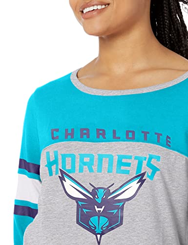 Ultra Game NBA Charlotte Hornets Womens Sleepwear Super Soft Hacci Pajama Loungewear Pants, Heather Gray, Medium