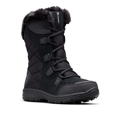 Columbia womens Ice Maiden II Snow Boot, Black, Columbia Grey, 6 US