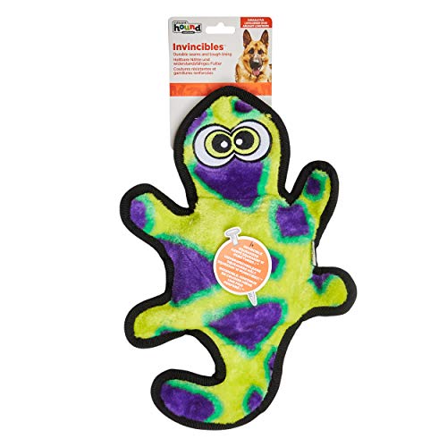 Outward Hound Invincibles Green Gecko Plush Dog Toy, Medium