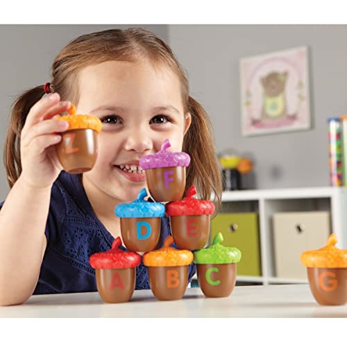 Learning Resources Alphabet Acorns Activity Set, Develops Letter Recognition, Educational Toys for Toddlers, Homeschool, Visual and Tactile Learning Toy, 78 Pieces, Ages 3+
