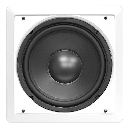 Pyle Ceiling Wall Mount Enclosed Speaker - 360 Watt Stereo In-wall / In-ceiling 10' Enclosed Full Range Subwoofer Speaker System - 40Hz-3kHz Frequency Response, 8 Ohm, Flush Mount PDIWS10 (White)