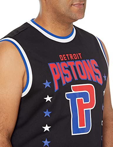Ultra Game NBA Detroit Pistons Mens Jersey Sleeveless Muscle T-Shirt, Black, Medium