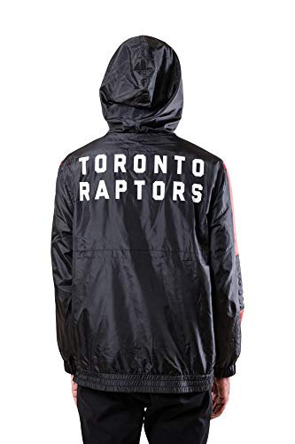 Ultra Game NBA Toronto Raptors Mens Quarter Zip Pullover Hoodie Windbreaker Jacket, Black, X-Large