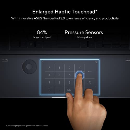 ASUS Zenbook Pro 16X OLED 16' 4K OLED 16:10 Touch Display, Dial, Intel i7-12700H CPU, GeForce RTX 3060 Graphics, 16GB RAM, 1TB SSD, Windows 11 Home, Tech Black, UX7602ZM-DB74T