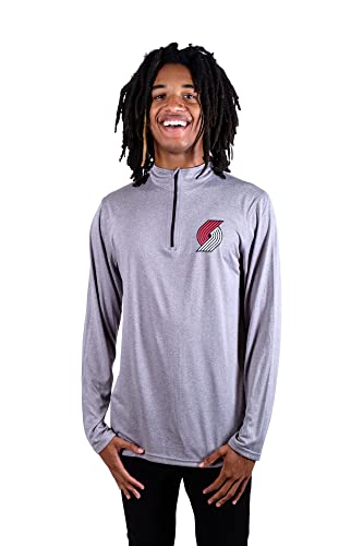 Ultra Game NBA Men's Quarter Zip Long Sleeve Pullover T-Shirt