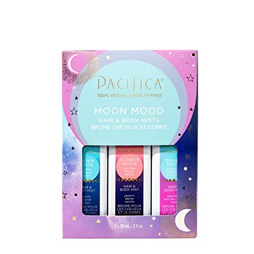 Pacifica Beauty | Moon Mood Hair Perfume and Body Spray Trial Set | Featuring Dream Moon Mini | 3 Scents | Fragrance Sampler Gift Set | Natural + Essential Oils | Clean | Vegan + Cruelty Free