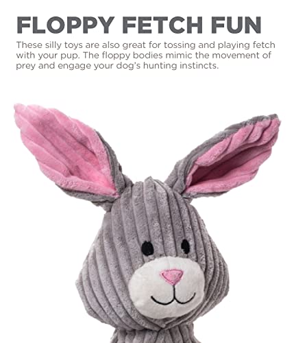 Charming Pet Thunda Tugga Bunny Plush and Squeaky Dog Tug Toy