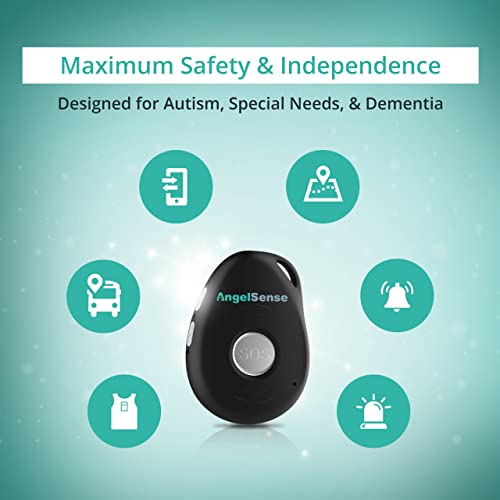 AngelSense Personal GPS Tracker for Kids, Teen, Autism, Special Needs, Elderly, Dementia - 2-Way Auto-Answer Speakerphone and SOS Button - School Bus Tracking - Easy-to-Use App