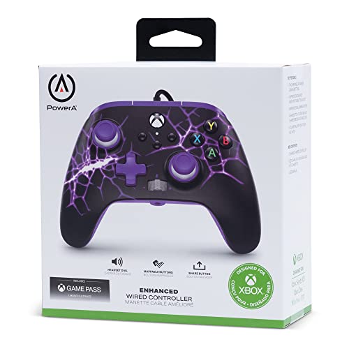 PowerA Enhanced Wired Controller for Xbox Series X|S - Purple Magma, gamepad, video game / gaming controller