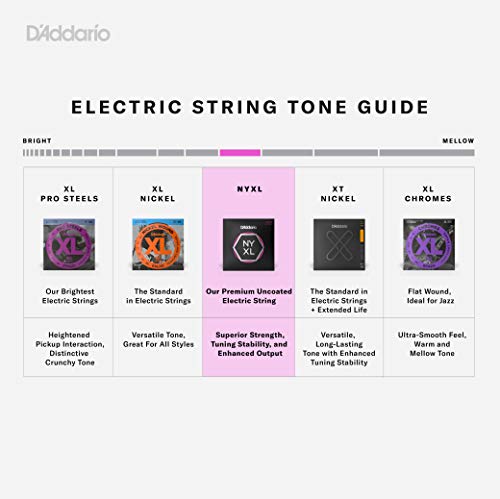 D'Addario Guitar Strings - NYXL Electric Guitar Strings - NYXL1046 - Unrivaled Strength, Tuning Stability, Enhanced Mid-Range - For 6 String Guitars - 10-46 Regular Light