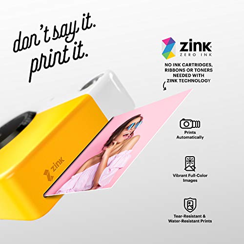 KODAK Printomatic Digital Instant Print Camera - Full Color Prints On ZINK 2x3' Sticky-Backed Photo Paper (Yellow) Print Memories Instantly