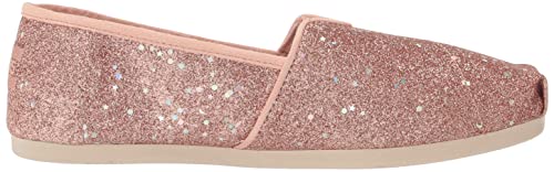 TOMS Women's Alpargata Recycled Cotton Canvas” Loafer Flat, Rose Gold Cosmic Glitter, 6.5