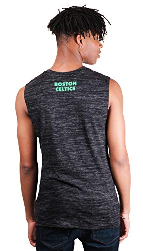 Ultra Game NBA Boston Celtics Mens Jersey Sleeveless Muscle T-Shirt, Black Space Dye, X-Large
