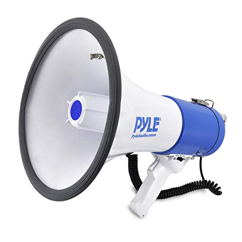 PYLE-PRO Portable Megaphone Speaker PA Bullhorn - Built-in Siren, 50W Adjustable Volume Control in 1200 Yard Range, Ideal for Any Outdoor Sports, Cheerleading FansandCoaches or for Safety Drills-PMP50