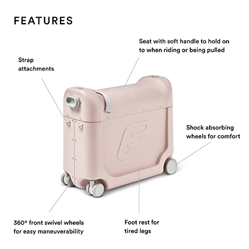 JetKids by Stokke BedBox, Pink Lemonade - Kid's Ride-On Suitcase and In-Flight Bed - Help Your Child Relax and Sleep on the Plane - Approved by Many Airlines - Best for Ages 3-7