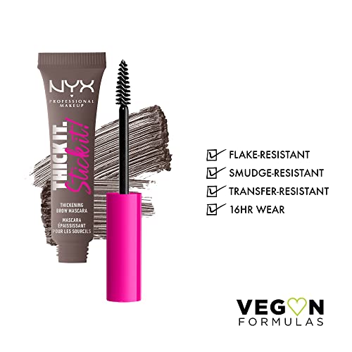 NYX PROFESSIONAL MAKEUP Thick It Stick It Thickening Brow Mascara, Eyebrow Gel - Cool Ash Brown