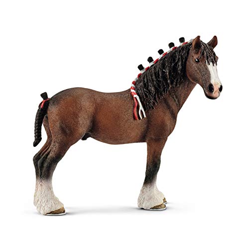 Schleich Farm World, Farm Animal Horse Toys for Kids, Clydesdale Gelding Toy Figurine, Ages 3+