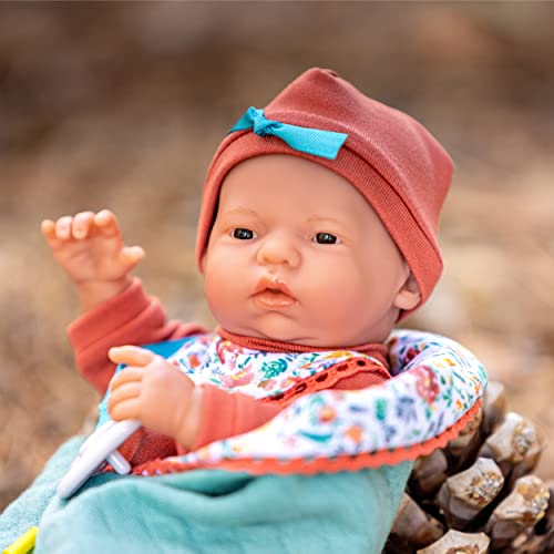 JC Toys - Nature Collection | Original Mini Newborn | Anatomically Correct Real Girl Baby Doll Gift Set | 9.5' All-Vinyl | Made in Spain | Designed by Berenguer | Ages 2+
