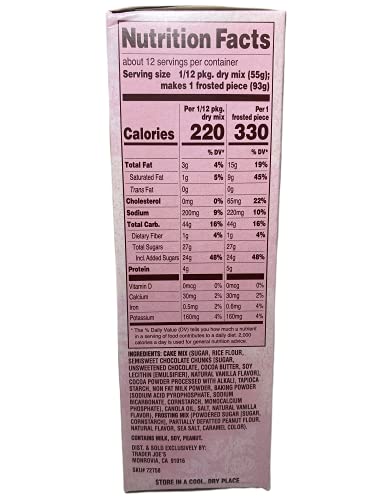 Trader Joe's Chocolate Mochi Cake Mix with Peanut Butter Frosting Mix Gluten Free (Pack of 1)