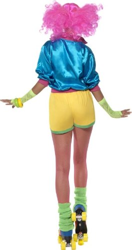 Smiffys womens Skater Girl Adult Sized Costume, Neon, M - US Size 10-12