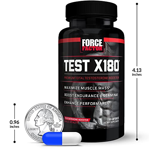 Force Factor Test X180, 3-Pack, Testosterone Booster Supplement for Men with Fenugreek Seed Tribulus and Mens Vitamins to Build Lean Muscle, Enhance Male Athletic Performance, Cordyceps, 180 Capsules