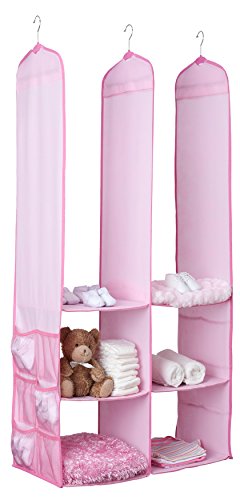 Delta Children Nursery Storage 24 Piece Set - Easy Storage/Organization Solution - Keeps Bedroom, Nursery and Closet Clean, Pink