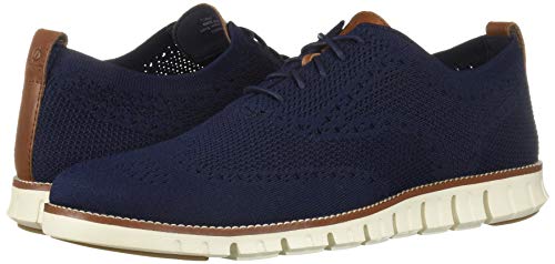 Cole Haan Men's Zerogrand Stitchlite Wingtip Oxford, Marine Blue/Ivory, 7 Medium US
