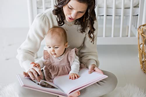 Pearhead Hello Beautiful First 5 Years Baby Memory Book with 3x3 Photo Insert, Baby Girl Keepsake Gift, Gift For New And Expecting Moms, 50 Fill In Pages, Pink