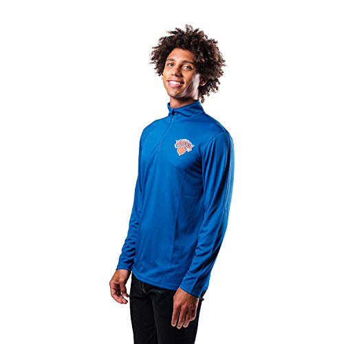 Ultra Game NBA Men's Quarter Zip Long Sleeve Pullover T-Shirt