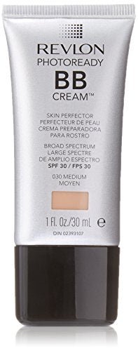 BB Cream by Revlon, PhotoReady Face Makeup for All Skin Types, SPF 30, Light- Medium Coverage, Moisturizing and Hydrating Formula, 030 Medium, 1 Fl Oz