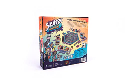 Pandasaurus Games Skate Summer Board Game | Skateboard Themed Strategy Game | Fun Family Game for Adults and Teens | Ages 14+ | 2-5 Players | Average Playtime 60-90 Minutes | Made by Pandasaurus Games