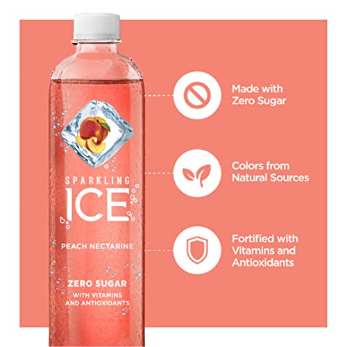 Sparkling Ice Pink Variety Pack, Flavored Sparkling Water, Zero Sugar, with Vitamins and Antioxidants, 17 fl oz, 12 count (Black Cherry, Peach Nectarine, Coconut Pineapple, Fruit Punch)
