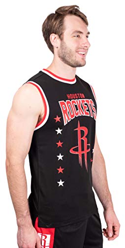 Ultra Game NBA Houston Rockets Mens Jersey Sleeveless Muscle T-Shirt, Black, Large