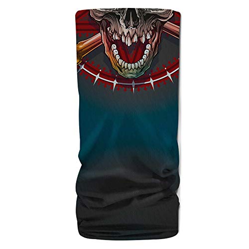 Neck Gaiter Face Mask Scarf - Proudly Made in The USA. Sun and Dust Protection, Sport, Bandanas for Fishing, Hiking, Cycling, Motorcycling, Running - Red Crossbones