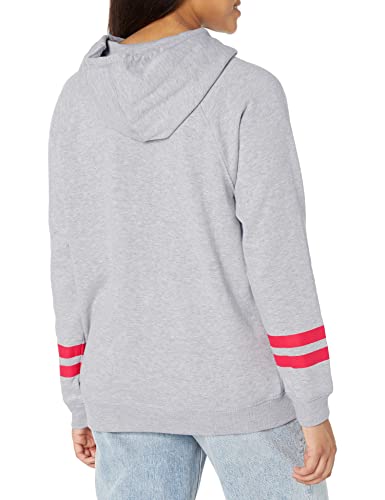 Ultra Game NBA Houston Rockets Womens Soft Fleece Pullover Hoodie Sweatshirt With Varsity Stripe, Heather Gray, Large
