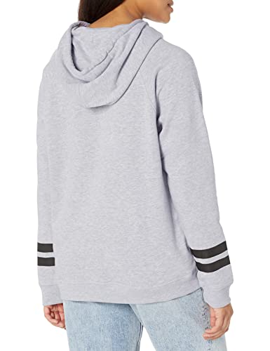 Ultra Game NBA Miami Heat Womens Soft Fleece Pullover Hoodie Sweatshirt With Varsity Stripe, Heather Gray, X-Large