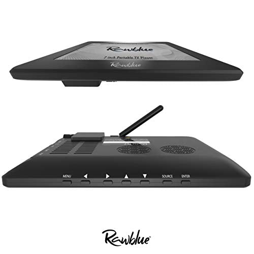 Rawblue 7 Inch Portable Digital TV ATSC TFT Screen Freeview LED TV.Built-in Battery Television/Monitor with Multimedia Player Support USB Card for Car,Caravan,Camping,Outdoor or Kitchen