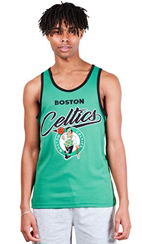 Ultra Game NBA Boston Celtics Mens Jersey Tank Top Mesh Sleeveless Muscle T-Shirt, Team Color, Medium